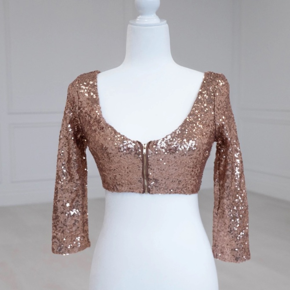 Rose gold crop top and saree blouse (NWT)